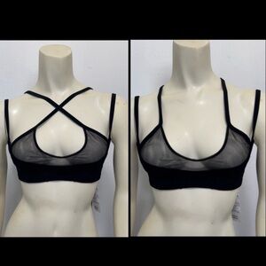 The Attico 2 Way Amos Mesh Bra Top in Black NWT $470